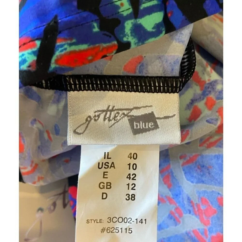 NWT Gottex Tankini Bathing Suit 2 Piece Black Blue Green Red 10 New